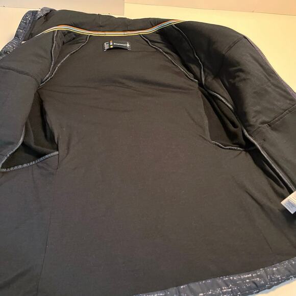 Smartwool Jacket Size Women Medium Down Puffer Hood Full Zip Black White - Picture 7 of 16